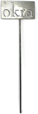 Classic Metal Garden Markers 19 Inches Tall (okra, Raw, Unfinished Steel (will rust with time))