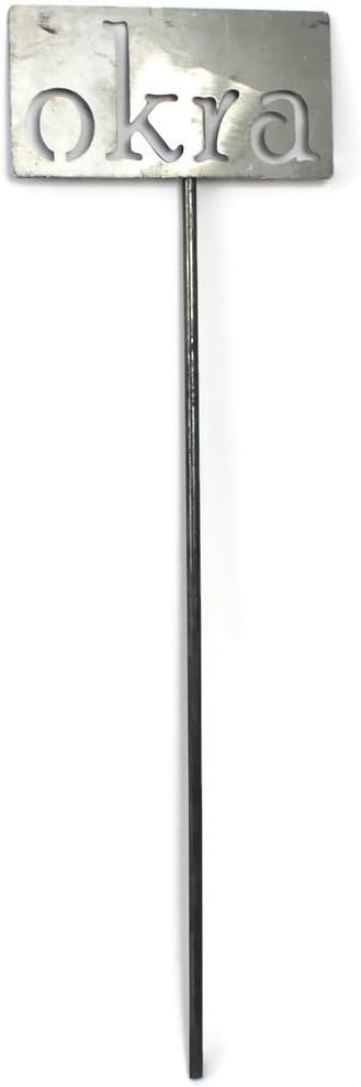 Classic Metal Garden Markers 19 Inches Tall (okra, Raw, Unfinished Steel (will rust with time))