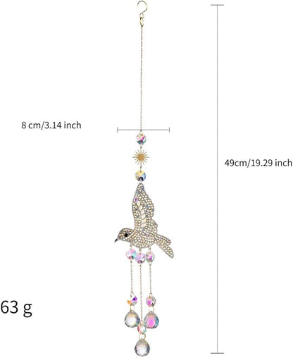 Hummingbirds Sun Catchers Hanging for Indoor Windows Crystal Prism Beads Bird Suncatchers Sparkling
