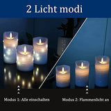 Sky Blue LED Flameless Candles - 3 Pack with Remote Control & Timer