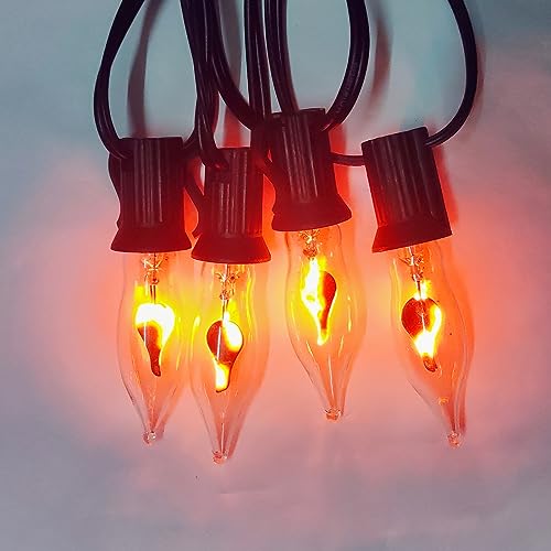 Halloween Flickering Flame String Lights - 10Ft, 10 Bulbs