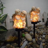 Angel Couple Solar Outdoor Garden Stakes Lighting, Multicolor, Warm White, Angel Theme, Outdoor Figurine Lights, Decoration, Outdoor Decoration, Seasonal Decoration, Housewarming, Gift-Giving