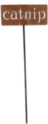 Classic Metal Garden Markers 19 Inches Tall (catnip, Naturally Rusted)
