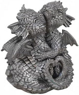 Pacific Giftware Garden Dragon Lovely Couple Garden Display Decorative Accent Sculpture Stone Finish 4.75 inch Tall