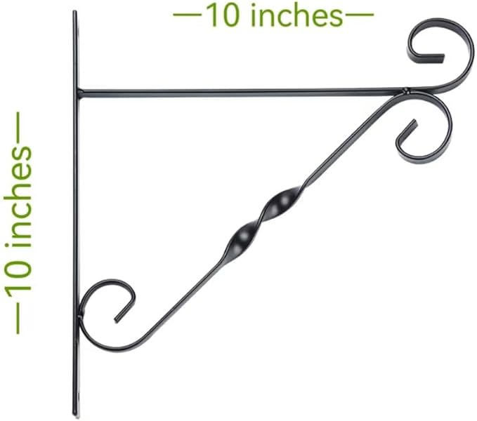 JunC Black Iron Candle Holder Hanger with Hooks for Hanging Plants Indoor Outdoor Wall Mount, Metal Bracket,Bird Feeder Hook, Wind Chime Holder (10lb Capacity) (Butterfly)