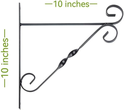 JunC Black Iron Candle Holder Hanger with Hooks for Hanging Plants Indoor Outdoor Wall Mount, Metal Bracket,Bird Feeder Hook, Wind Chime Holder (10lb Capacity) (Butterfly)