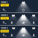 TECKNET Solar Motion Lights 231 LED - 300° Angle, 3 Modes, IP65 (4 Pack)