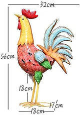 Outdoor Garden Animal Statues Patio Décor, Garden Decor Statues Wrought Iron Cock Creative Home Decor Accessories Hand-Painted Patio Yard Crafts Animal Ornaments
