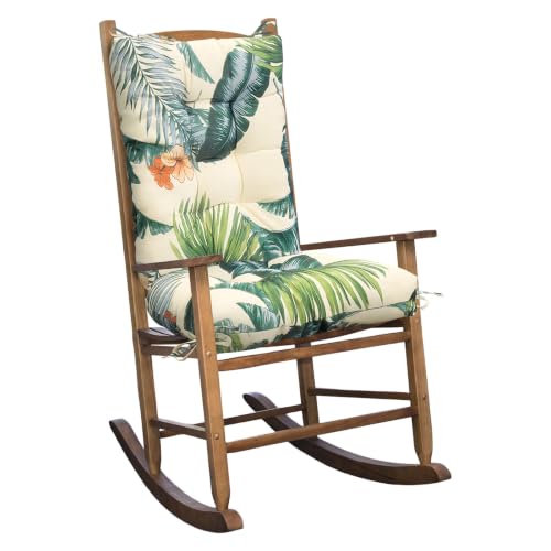 White Green Outdoor Rocking Chair Cushion for Patio