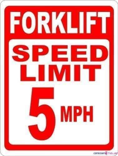 Warning plaque Metal Tin Forklift Speed Limit 5 Mph Warehouse Safety Metal Aluminum For Wall Art 12x16 Inch Office Signs Outdoor & Indoor Sign