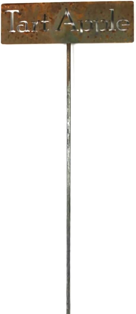 Classic Metal Garden Markers Clearance Items 20 to 33 Inches Tall (Naturally Rusted, Tart Apple)