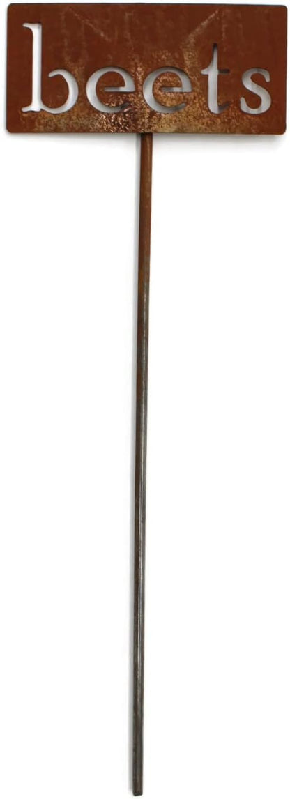 Classic Metal Garden Markers 19 Inches Tall (beets, Naturally Rusted)