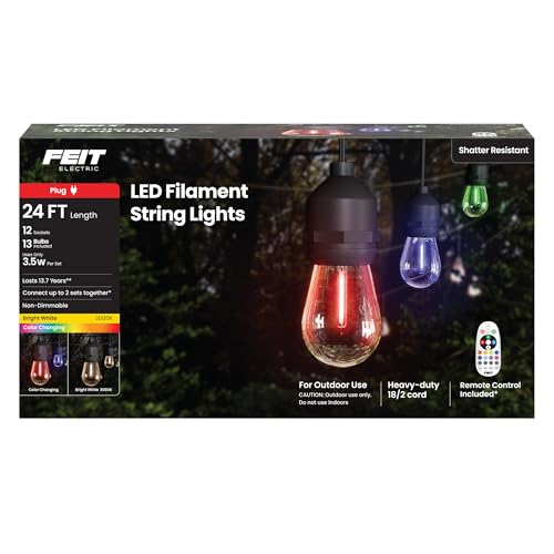 Feit Electric LED String Lights - 24ft Color Changing Remote