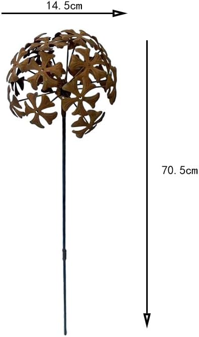 Rusty Metal Wild Flowers Garden Stakes 11.82 x 8.47 inches, Decorative Flowers Yard Stake Metal Art for Outdoor Garden Lawn Decor(Flower-E)