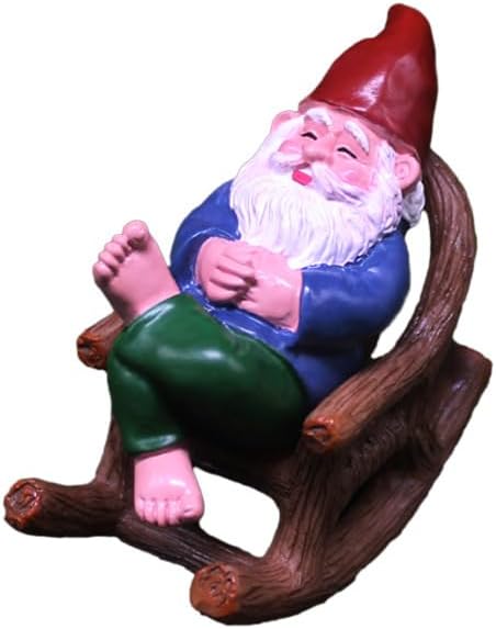 Garden Gnome Outdoor Statue Figurines Funny Gnomes with Miniature Resin Table Chairs Figurines, Gnome Decorations for Yard Home Patio Yard Lawn Balcony Porch Patio Desks Ornament