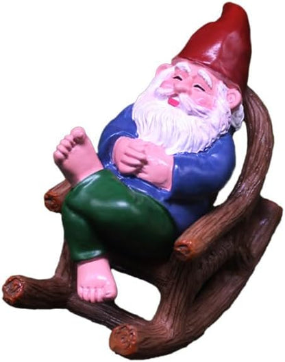 Garden Gnome Outdoor Statue Figurines Funny Gnomes with Miniature Resin Table Chairs Figurines, Gnome Decorations for Yard Home Patio Yard Lawn Balcony Porch Patio Desks Ornament