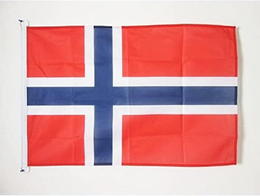 Norway Flag 2' x 3' for outdoor - Norwegian flags 90 x 60 cm - Banner 2x3 ft Knitted Polyester with rings - AZ FLAG