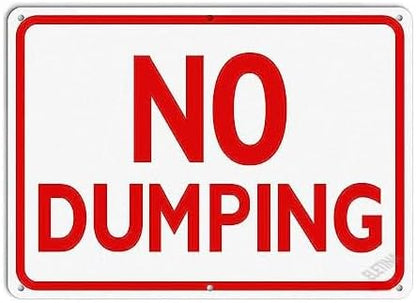 New Warning Plaque Wall Decor No Dumping Sign Courtyard Decoration Office Sign Outdoor & Indoor Safety Sign 8 X 12 Inch UV Protected, Weather/Fade Resistant, Easy to Install and Read