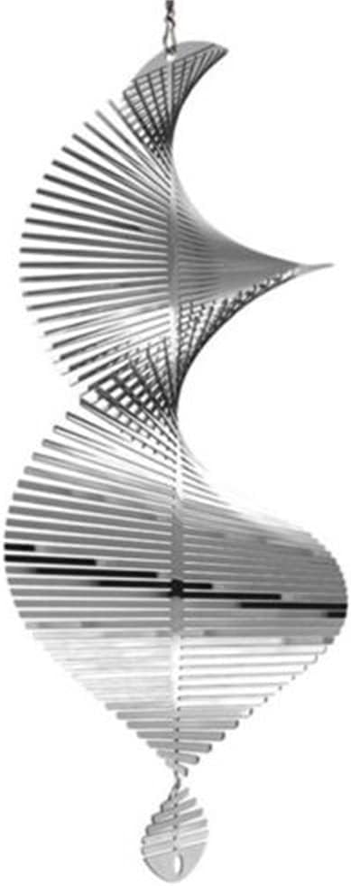 KAKAA 3D Wind Chimes Metal Helix Spinners Silver for Backyard Outdoor Hanging Decor Garden Ornaments
