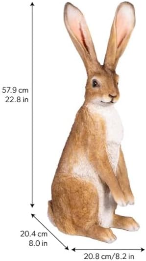 Large Garden Rabbit Statues Set of 2, Weather Resistant Outdoor Bunny Figurines, Decorative Hare Sculptures for Yard Lawn Patio Porch, Resin Easter Spring Garden Decor (21–22.8 Inch)