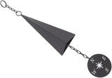 WALFRONT Iron Triangular Wind Chimes Retro with Compass for Patio Backyard Garden Outdoor Decor