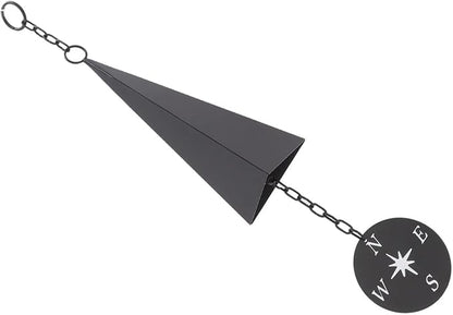 WALFRONT Iron Triangular Wind Chimes Retro with Compass for Patio Backyard Garden Outdoor Decor