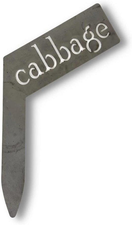 Planter Size Small Metal Garden Plant Vegetable Flower or Herb Markers 13.5 Inches Tall (cabbage, Raw, Unfinished Steel)