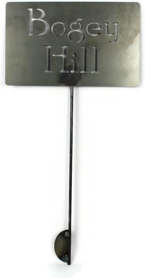 Classic Metal Garden Markers Clearance Items 20 to 33 Inches Tall (Raw Unfinished Steel, Bogey Hill 23")