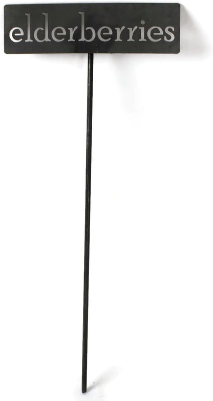 Classic Metal Garden Markers 19 Inches Tall (elderberries, Raw, Unfinished Steel (will rust with time))