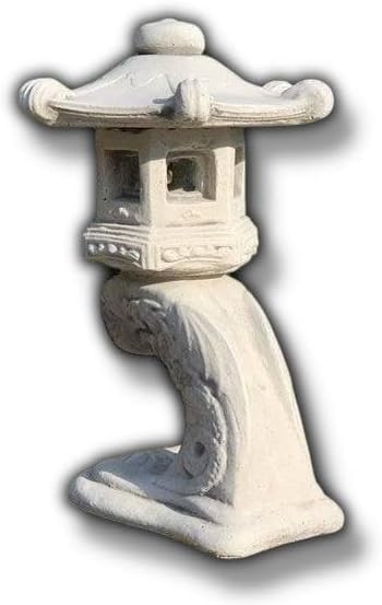Japanese Pagoda Statue Outdoor Lantern Sculpture Zen Garden Decoration Chinese Stone Style Cement Oriental Lantern Figure Concrete Yard Gift Asian Ornament