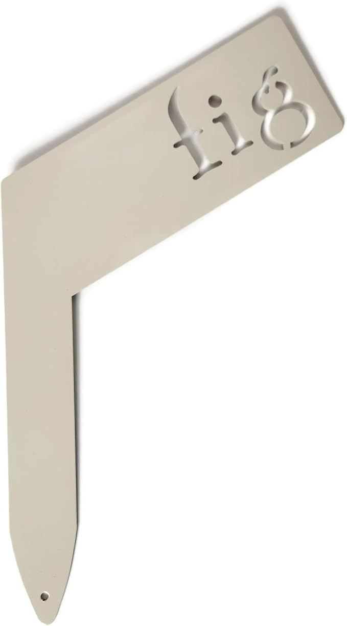 Planter Size Small Metal Garden Plant Vegetable Flower or Herb Markers 13.5 Inches Tall (fig, Cream)