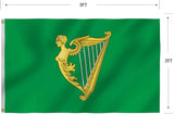 Green Harp Ireland Flag 6X10FT, A Harp Flags,Both Sides Printed, Men Women Banner,Vibrant Colors, Double Stitched with 2 Brass Grommets, Bar Garden Street Decoration, GYM, Office Decor,Indoor Outdoor Use,Gifts. (Green, 2x3ft)