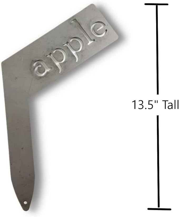 Planter Size Small Metal Garden Plant Vegetable Flower or Herb Markers 13.5 Inches Tall (honeydew, Naturally Rusted)