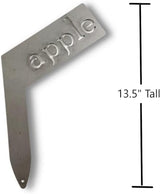 Planter Size Small Metal Garden Plant Vegetable Flower or Herb Markers 13.5 Inches Tall (grapefruit, Raw, Unfinished Steel)