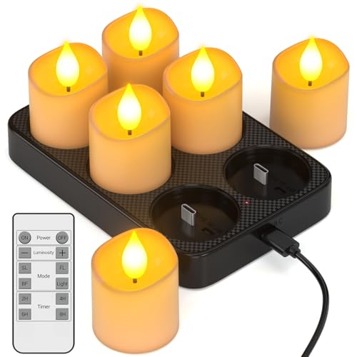 Rechargeable Votive Candles - Battery Operated with Remote & Timer