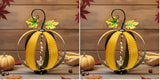 Large Orange Pumpkins with Light - Metal Fall Decor (Pack of 2)