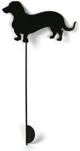 Pets and Farm Animals Metal Garden Landscape Stake (11.5" Wide Wiener Dog on Stake, Bronze Charcoal)
