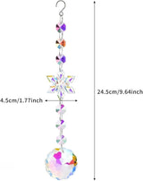 Christmas Tree Decoration Snowflake Crystal Ornaments Suncatcher Hanging Sun Catcher with Chain Pendant Ornament for Window Home Garden Christmas Party Wedding Decoration (Snowflake-A)
