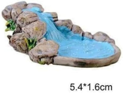 Blue DIY Miniature Mini Water Pool Fairy Garden Lawn Ornament for Mountain Dollhouse Fairy Garden Accessories,Decor Craft Outdoor Statues European Village Character and Manor Style,Outdoor Statues