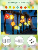 GOOTHY 8.5Ft Multicolor Lantern String Lights - 10 Lanterns, Plug-in