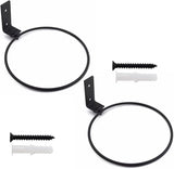 Aifeier ET Wall Mounted Metal Plant Holder Foldable Hanging Bracket Ring Flower Pot Bracket Plant Hanger, 11CM/ 4.33 Inch, Black, 2 Pack