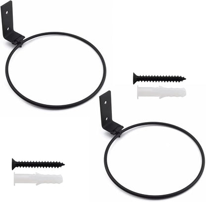 Aifeier ET Wall Mounted Metal Plant Holder Foldable Hanging Bracket Ring Flower Pot Bracket Plant Hanger, 11CM/ 4.33 Inch, Black, 2 Pack