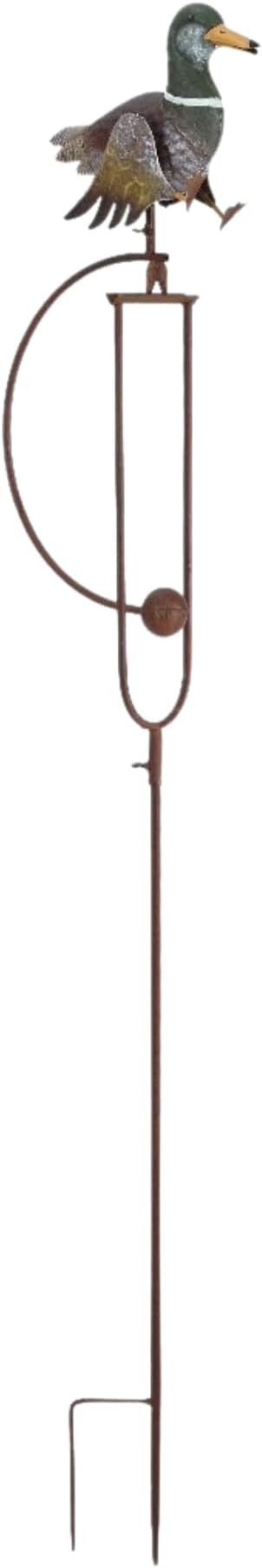 Red Carpet Studios Garden Art Small Walking Duck Balance Rocker Metal Garden Stake Yard Décor, 55” Tall, Mallard Duck with Moving Legs