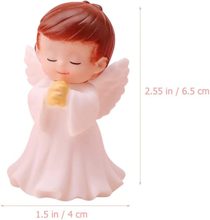 4Pcs Praying Angels Figurines, 2.55 inch Praying Angel Mini Plastic Angel Figurines for Garden Statue Home Decoration