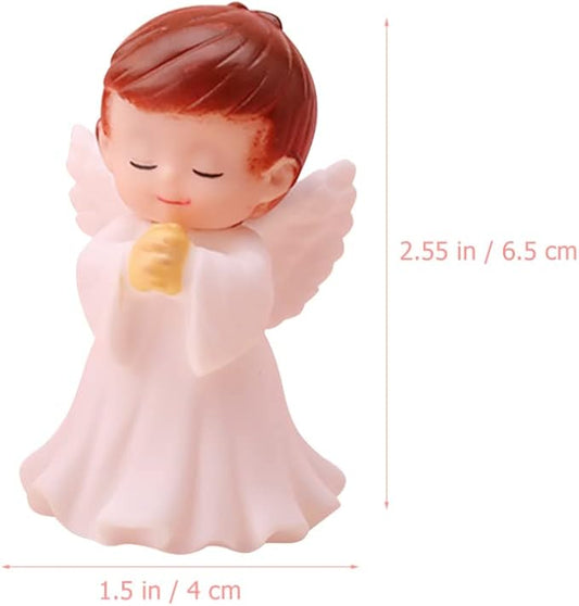 4Pcs Praying Angels Figurines, 2.55 inch Praying Angel Mini Plastic Angel Figurines for Garden Statue Home Decoration
