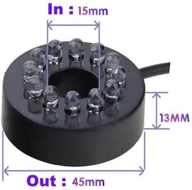Replacement 12V Underwater 12-LED Lights Ring Submersible Fountain Pond Underwater Lights (Color Slowly Changed)
