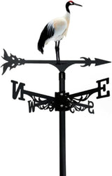 Colorful Red-Crowned Crane Weather Vane Metal Peacock Rooftop Weathervane Iron Wind Direction Indicator Garden Statue Yard Decor Lawn Ornament (Peacock Spreading) Crane a