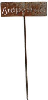 Classic Metal Garden Markers 19 Inches Tall (grapefruit, Naturally Rusted)