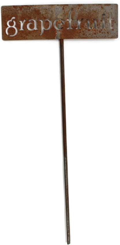 Classic Metal Garden Markers 19 Inches Tall (grapefruit, Naturally Rusted)