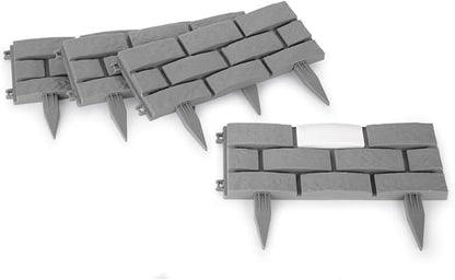 Collections Etc Solar Garden Stone Look Border Stakes - Set of 4